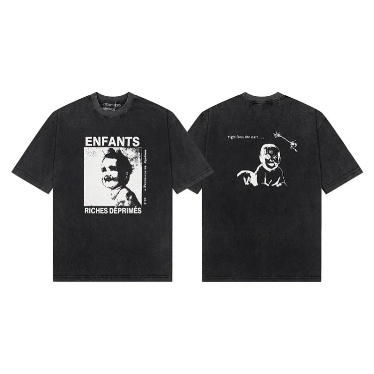 Quiet Eye Print Round Neck Short Sleeve T-Shirt