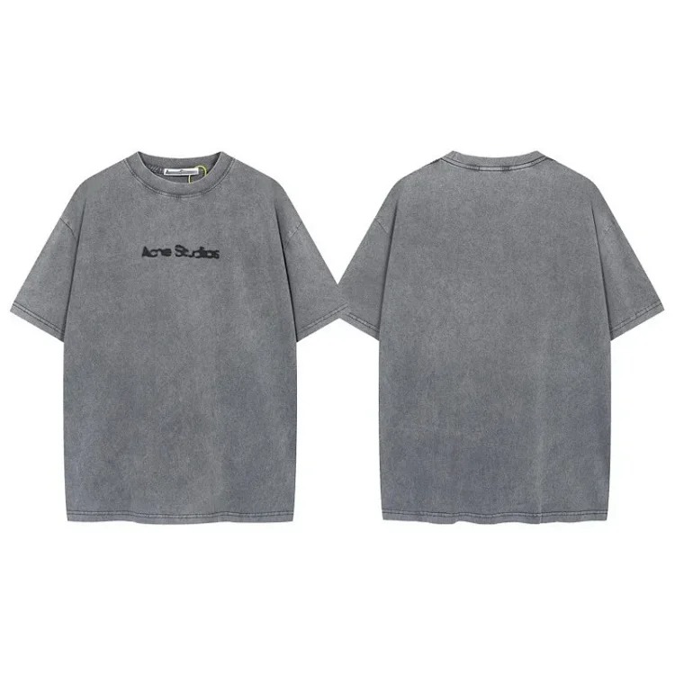 AC1996 washed and distressed letter printed short sleeves