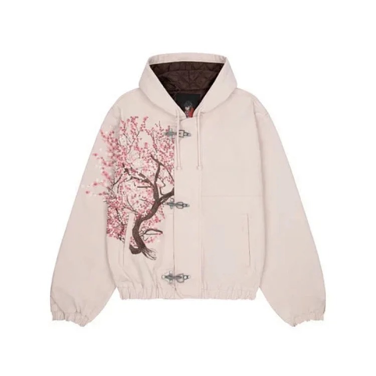 Retro plum blossom embroidered straight pants for men and women, versatile personalized street fashion jeans