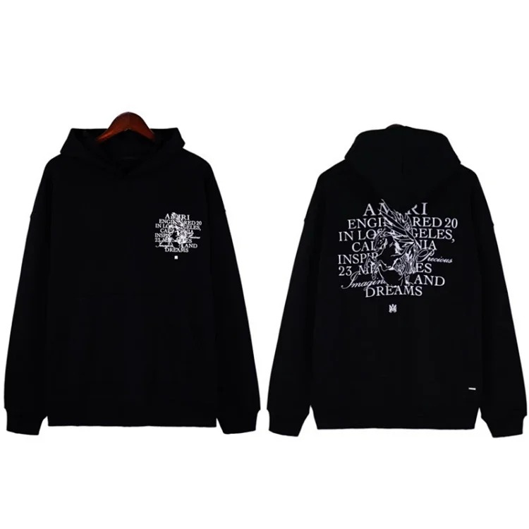 Sweatshirt with cracked letters, splashed ink and paint, graffiti embroidered hoodie, couple's jacket