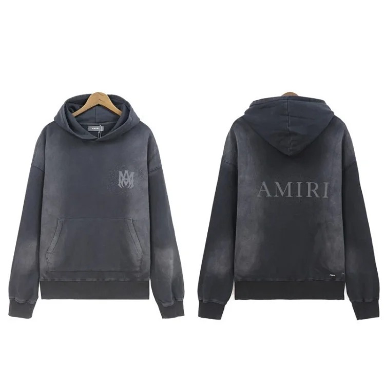 Sweatshirt with cracked letters, splashed ink and paint, graffiti embroidered hoodie, couple's jacket