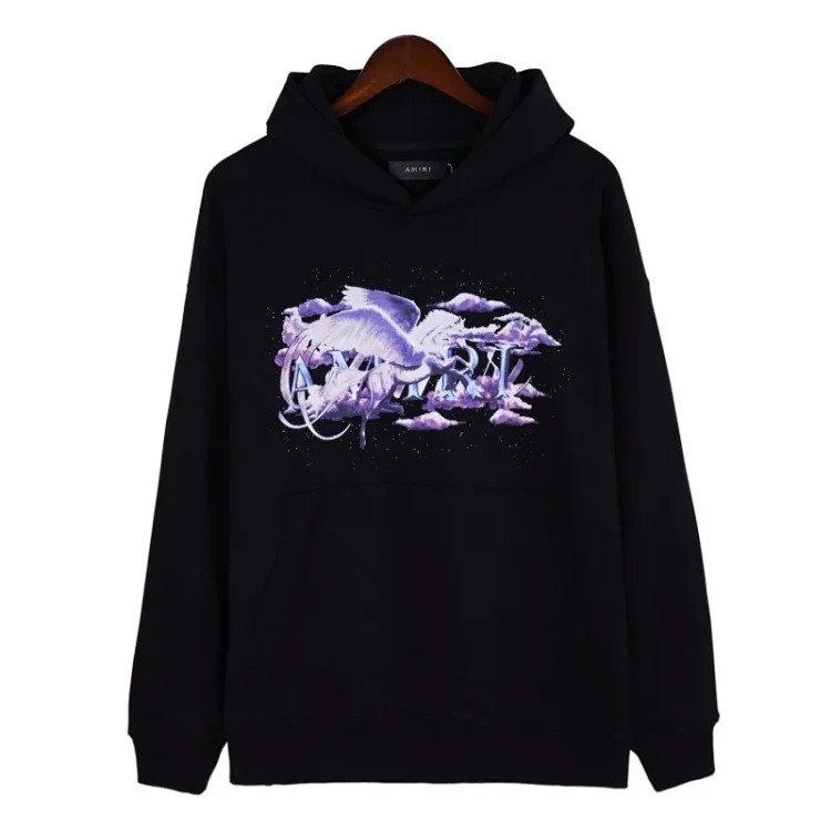 Sweatshirt with cracked letters, splashed ink and paint, graffiti embroidered hoodie, couple's jacket