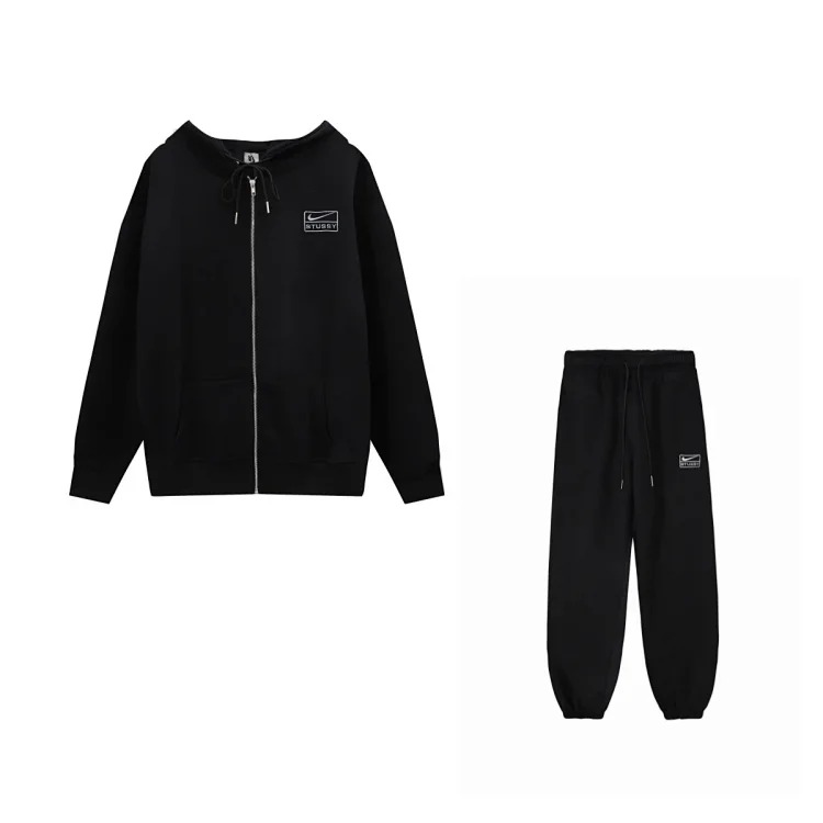 Velvet embroidered S letter joint series loose and simple terry suit