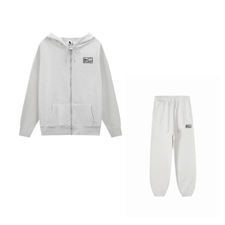 Velvet embroidered S letter joint series loose and simple terry suit