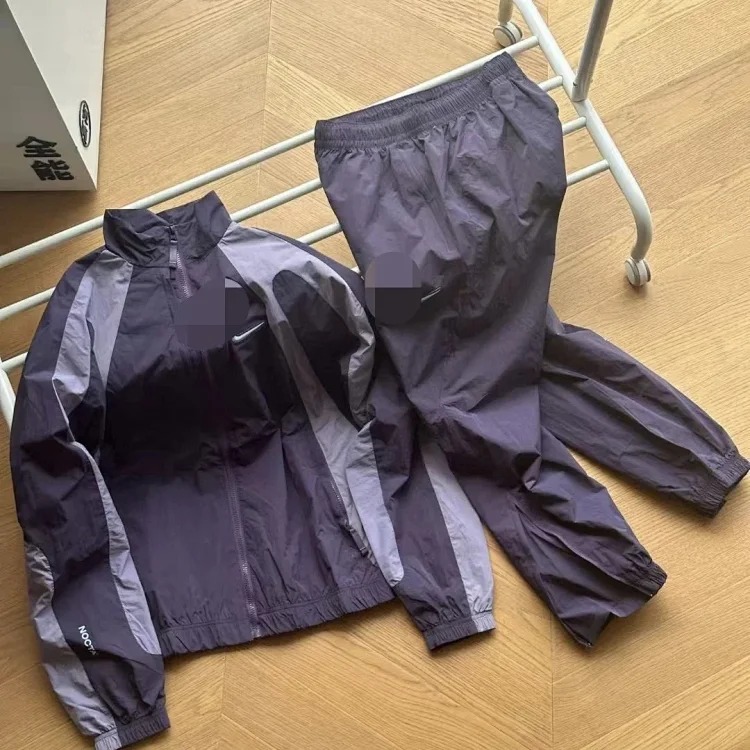 Joint suit hook print casual stand collar trouser leg zipper