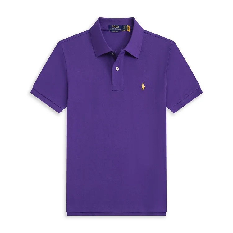 Casual short-sleeved T-shirt with loose embroidered lapels