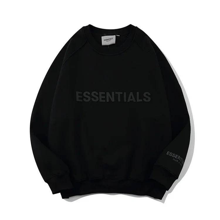 Multi-line letter round neck long-sleeved sweatshirt for men and women high street loose trend image 3