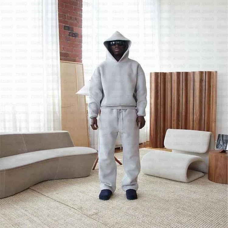Fashionable hoodie sweatshirt solid color loose sweatshirt sweatpants