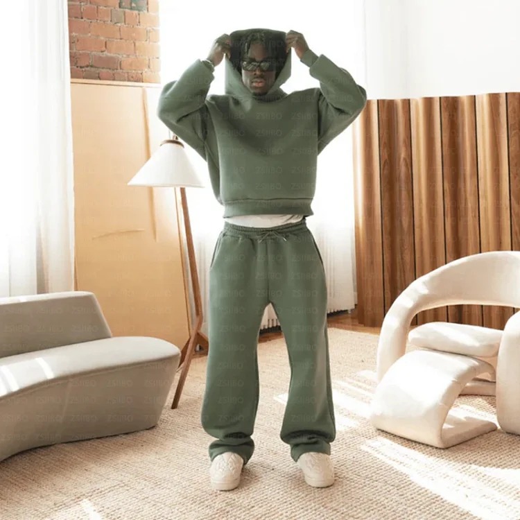 Fashionable hoodie sweatshirt solid color loose sweatshirt sweatpants