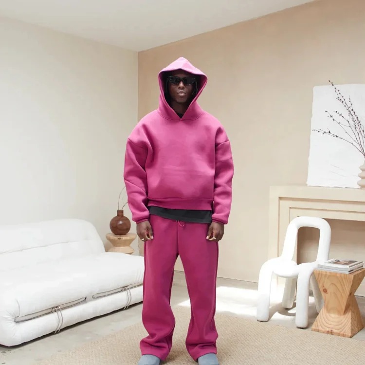 Fashionable hoodie sweatshirt solid color loose sweatshirt sweatpants