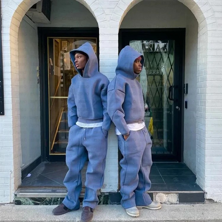 Fashionable hoodie sweatshirt solid color loose sweatshirt sweatpants