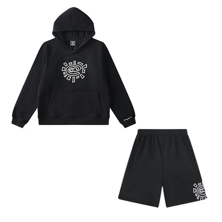 European and American fleece hooded sweatshirt trousers for men and women loose casual suits