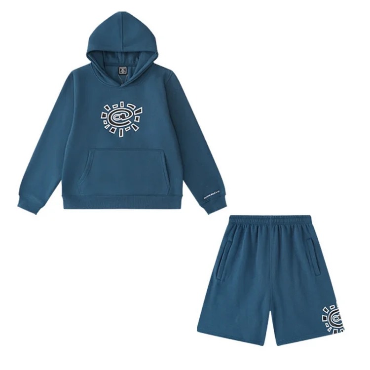 European and American fleece hooded sweatshirt trousers for men and women loose casual suits