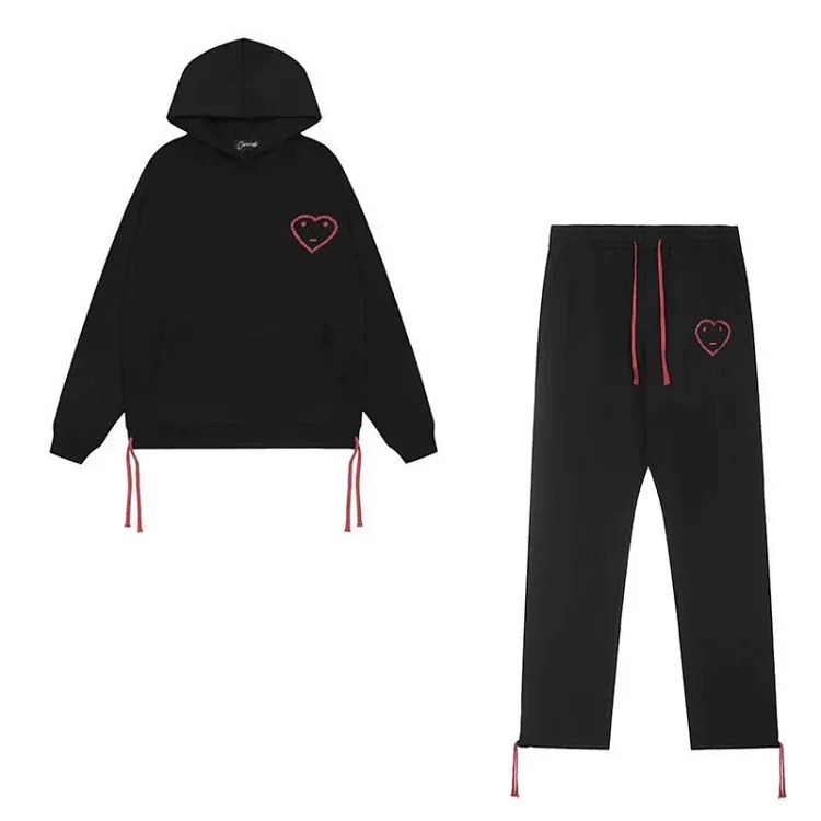 European and American fleece hooded sweatshirt trousers for men and women loose casual suits