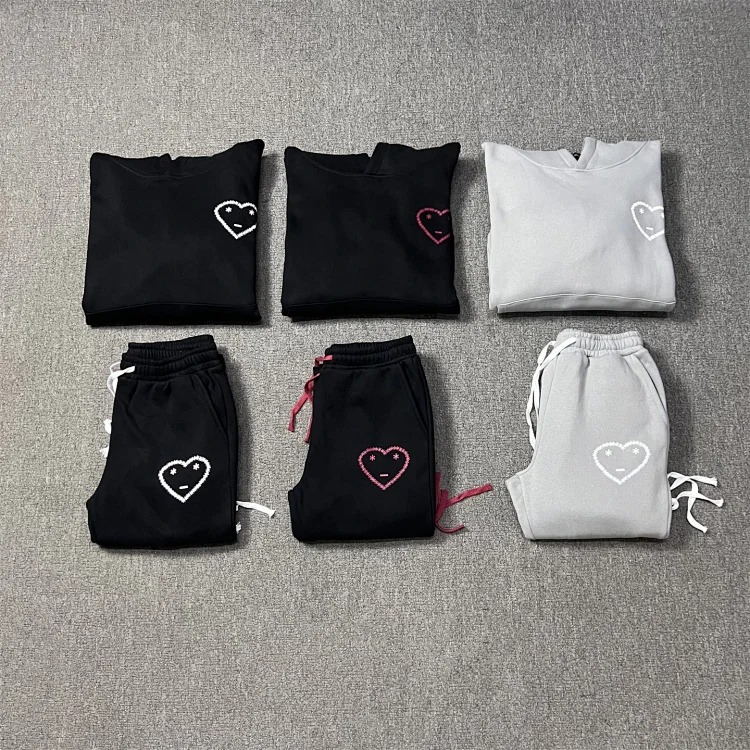 European and American fleece hooded sweatshirt trousers for men and women loose casual suits