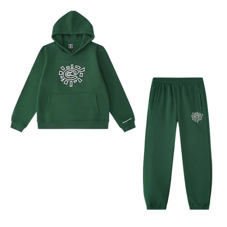European and American fleece hooded sweatshirt trousers for men and women loose casual suits
