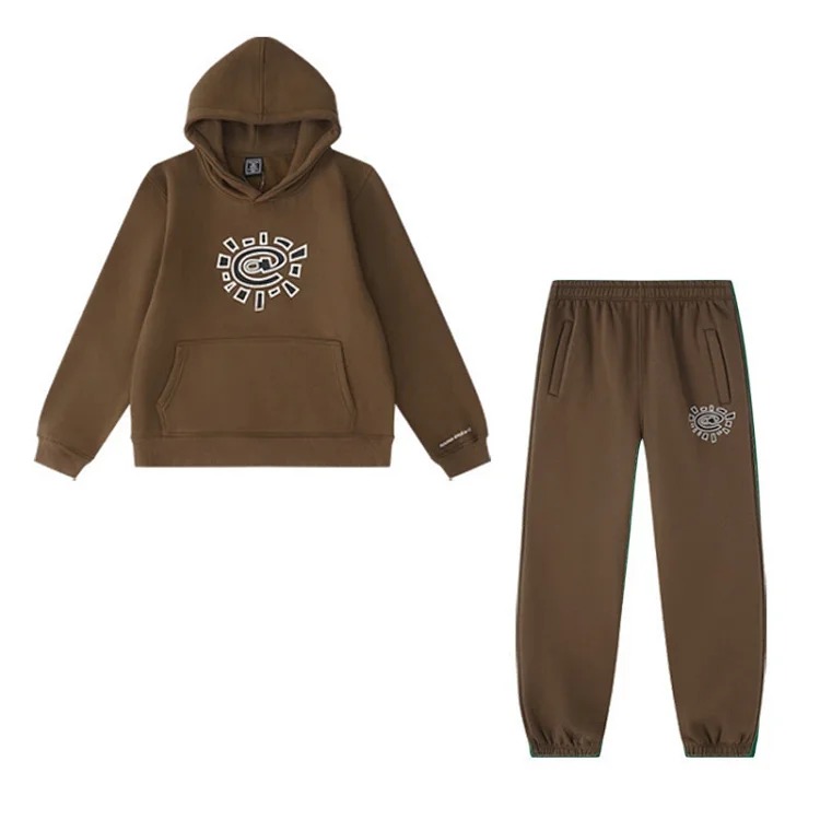 European and American fleece hooded sweatshirt trousers for men and women loose casual suits