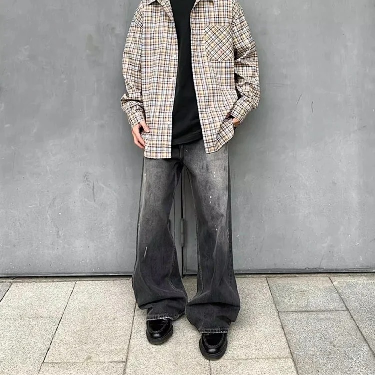 Splashed Ink Jeans Retro Straight Leg Loose Boys Jeans