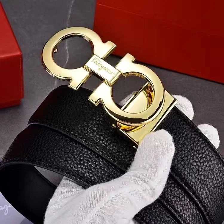 Belt men's layered classic business fashion casual high-end trousers smooth buckle