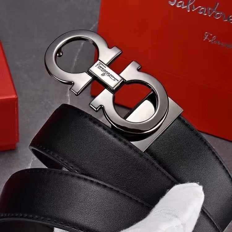 Belt men's layered classic business fashion casual high-end trousers smooth buckle