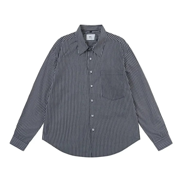 Trendy brand Am small love embroidered shirt casual loose versatile versatile couple style Amy cotton long-sleeved top
