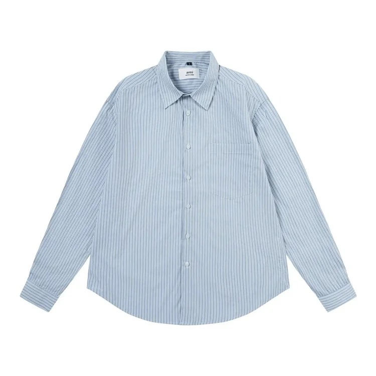 Trendy brand Am small love embroidered shirt casual loose versatile versatile couple style Amy cotton long-sleeved top