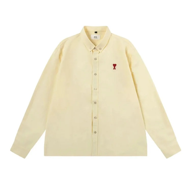 Trendy brand Am small love embroidered shirt casual loose versatile versatile couple style Amy cotton long-sleeved top