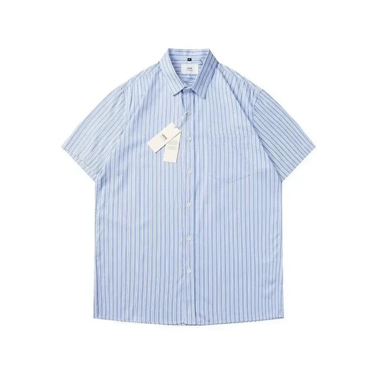 Trendy brand Am small love embroidered shirt casual loose versatile versatile couple style Amy cotton long-sleeved top