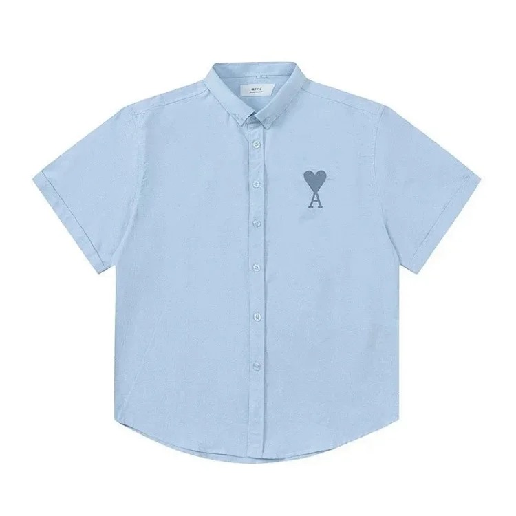 Trendy brand Am small love embroidered shirt casual loose versatile versatile couple style Amy cotton long-sleeved top