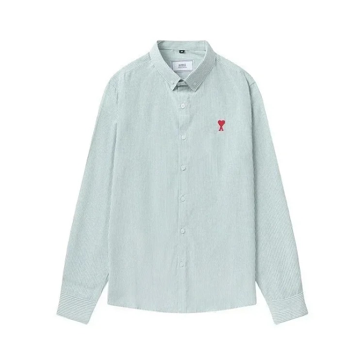 Trendy brand Am small love embroidered shirt casual loose versatile versatile couple style Amy cotton long-sleeved top