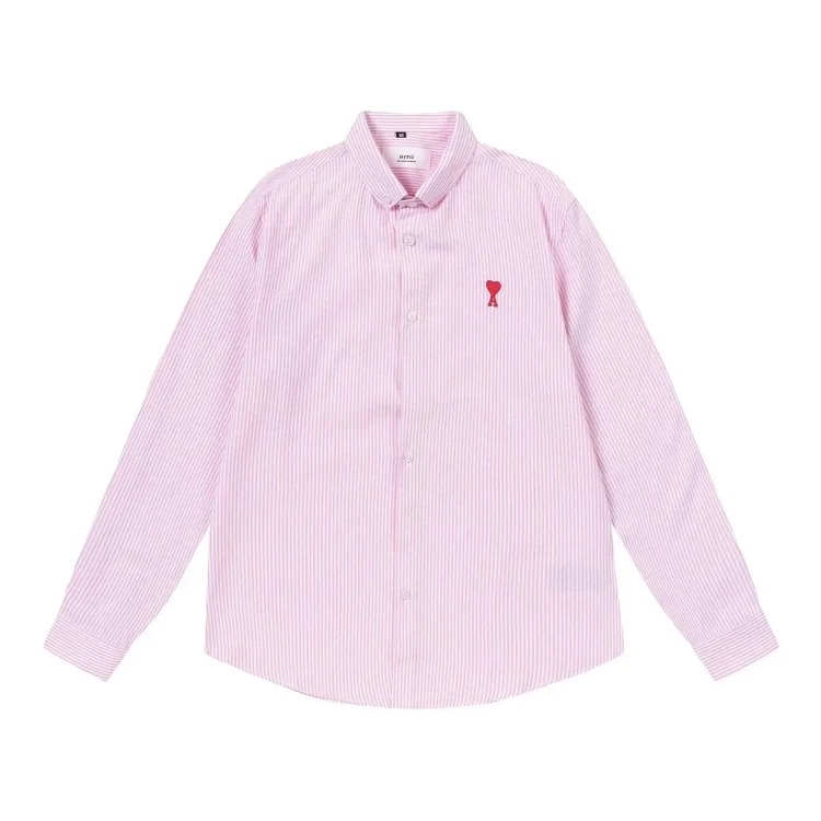 Trendy brand Am small love embroidered shirt casual loose versatile versatile couple style Amy cotton long-sleeved top
