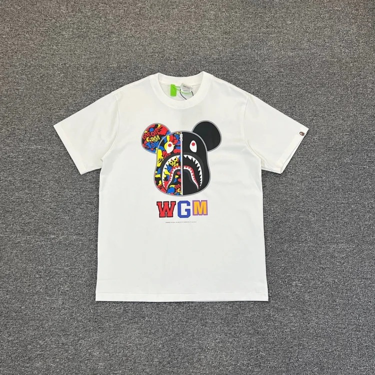 38 Japanese cartoon ape-man high-definition printed short-sleeved male and female couples celebrity style casual high-street Harajuku style short-sleeved