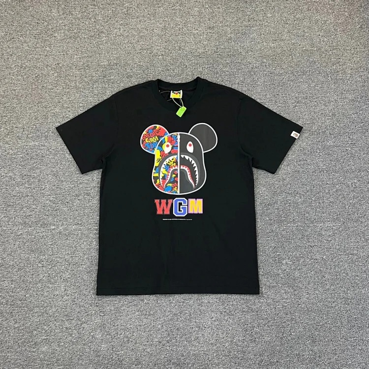 38 Japanese cartoon ape-man high-definition printed short-sleeved male and female couples celebrity style casual high-street Harajuku style short-sleeved