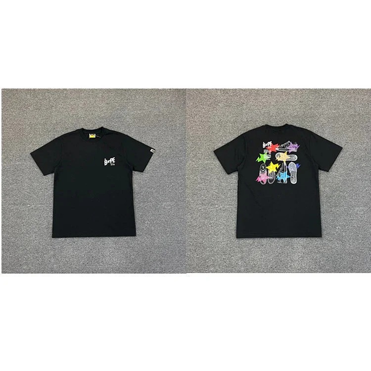 38 Japanese cartoon ape-man high-definition printed short-sleeved male and female couples celebrity style casual high-street Harajuku style short-sleeved