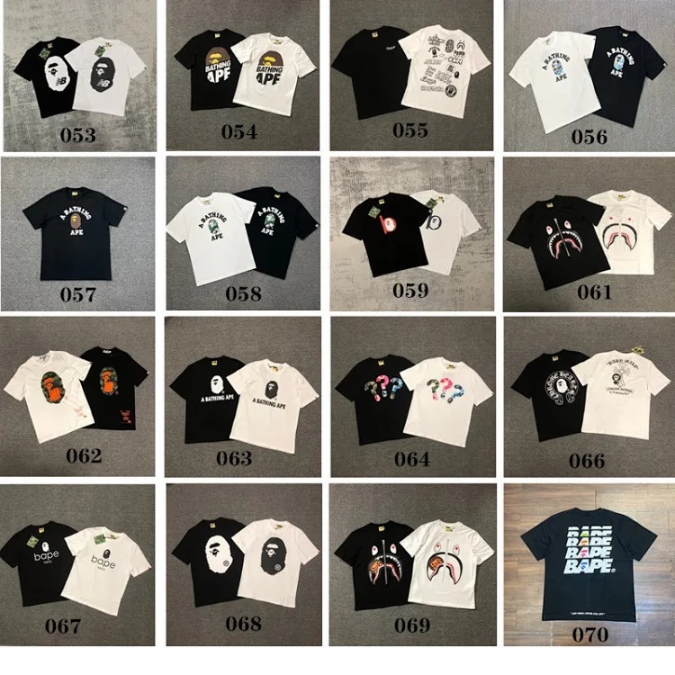 38 Japanese cartoon ape-man high-definition printed short-sleeved male and female couples celebrity style casual high-street Harajuku style short-sleeved
