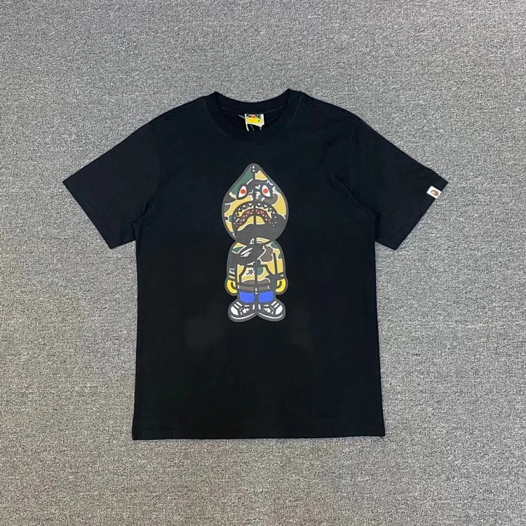38 Japanese cartoon ape-man high-definition printed short-sleeved male and female couples celebrity style casual high-street Harajuku style short-sleeved
