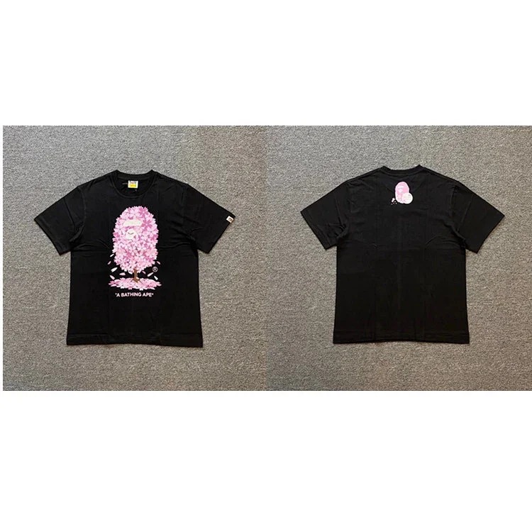 38 Japanese cartoon ape-man high-definition printed short-sleeved male and female couples celebrity style casual high-street Harajuku style short-sleeved