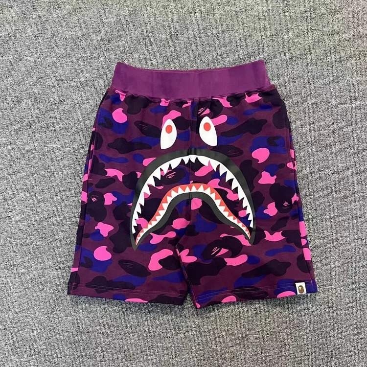 Bape camouflage youth casual shorts mid-pants men's and women's pure cotton luminous beach and sweatpants