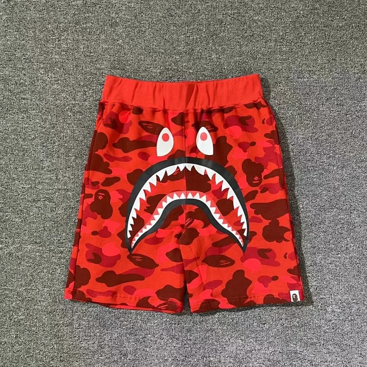 Bape camouflage youth casual shorts mid-pants men's and women's pure cotton luminous beach and sweatpants
