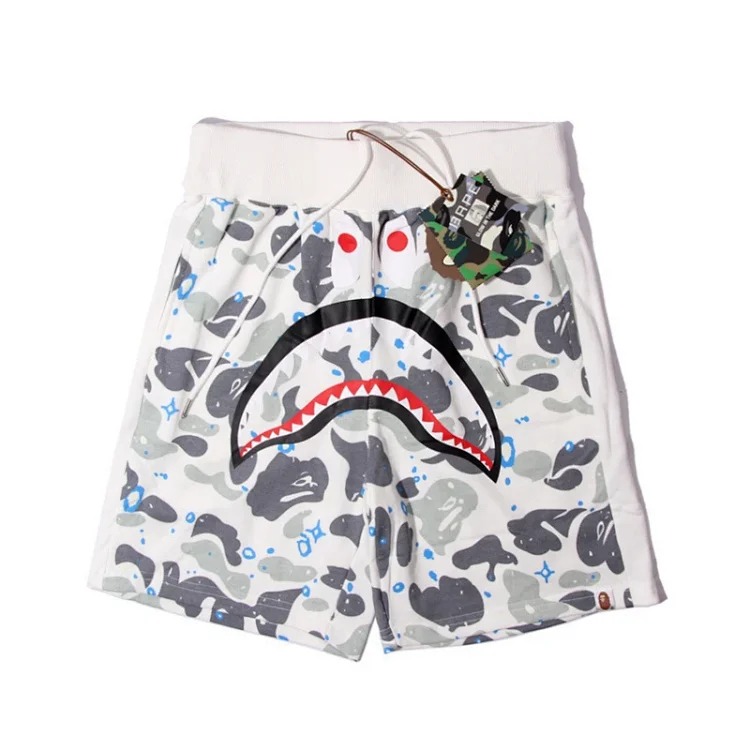 Bape camouflage youth casual shorts mid-pants men's and women's pure cotton luminous beach and sweatpants