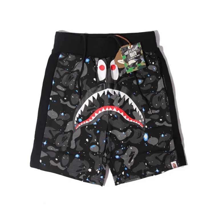 Bape camouflage youth casual shorts mid-pants men's and women's pure cotton luminous beach and sweatpants