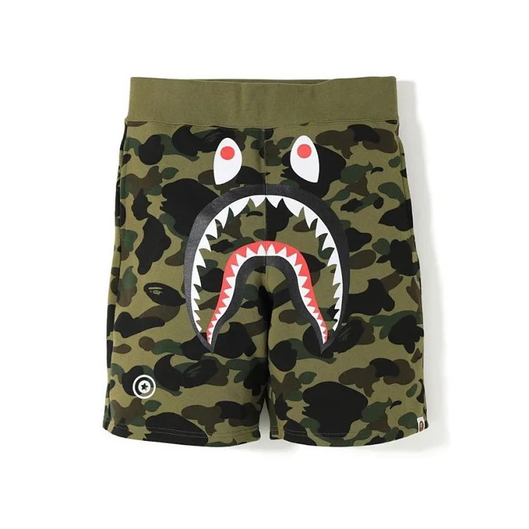 Bape camouflage youth casual shorts mid-pants men's and women's pure cotton luminous beach and sweatpants