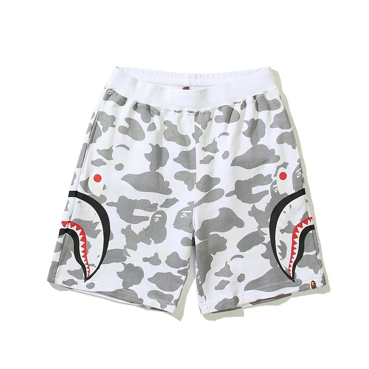 Bape camouflage youth casual shorts mid-pants men's and women's pure cotton luminous beach and sweatpants
