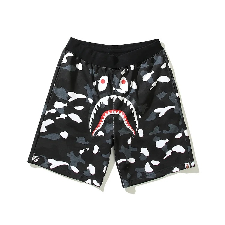 Bape camouflage youth casual shorts mid-pants men's and women's pure cotton luminous beach and sweatpants