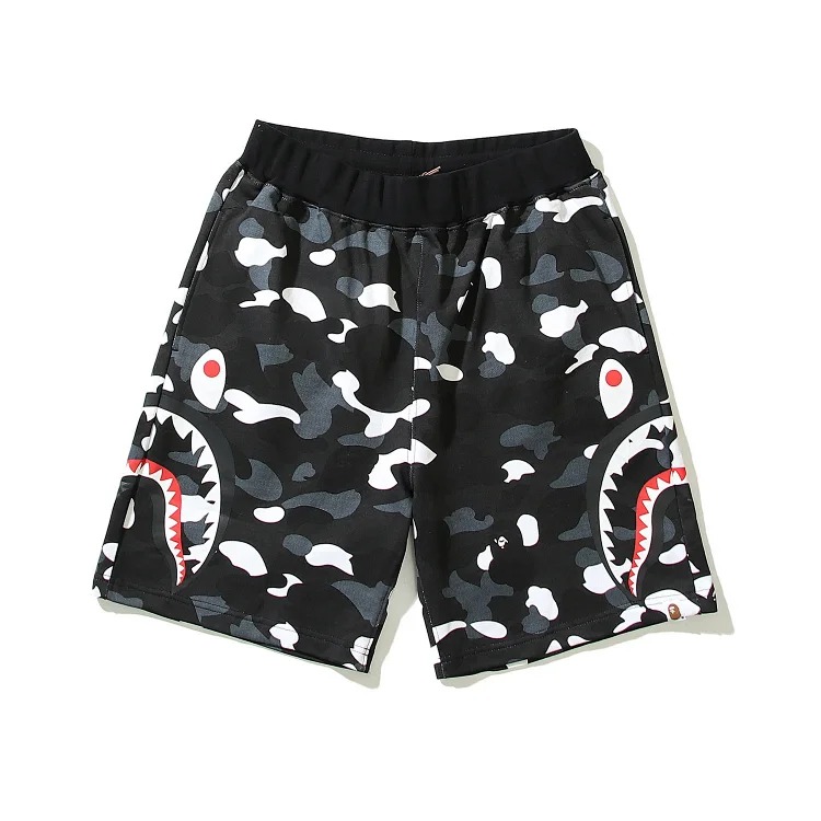 Bape camouflage youth casual shorts mid-pants men's and women's pure cotton luminous beach and sweatpants