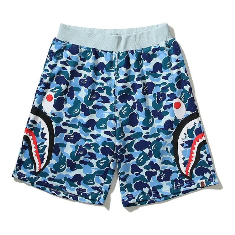 Bape camouflage youth casual shorts mid-pants men's and women's pure cotton luminous beach and sweatpants