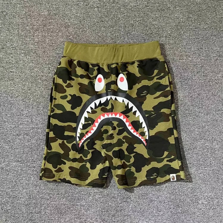 Bape camouflage youth casual shorts mid-pants men's and women's pure cotton luminous beach and sweatpants