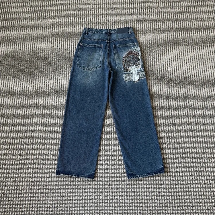 DS dark blue and white robe jeans