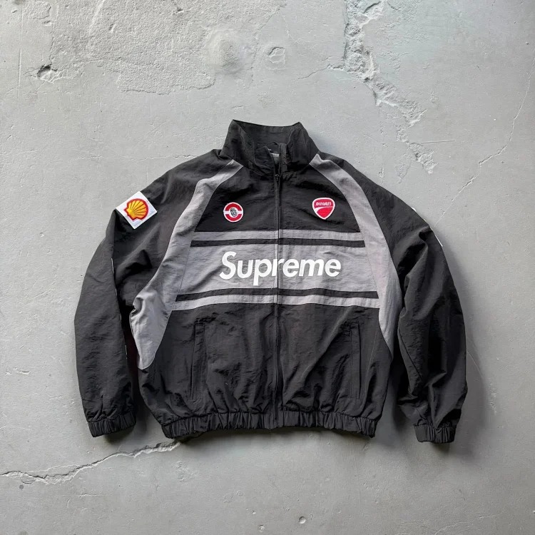 Sup football jacket casual simple fashion zipper high collar