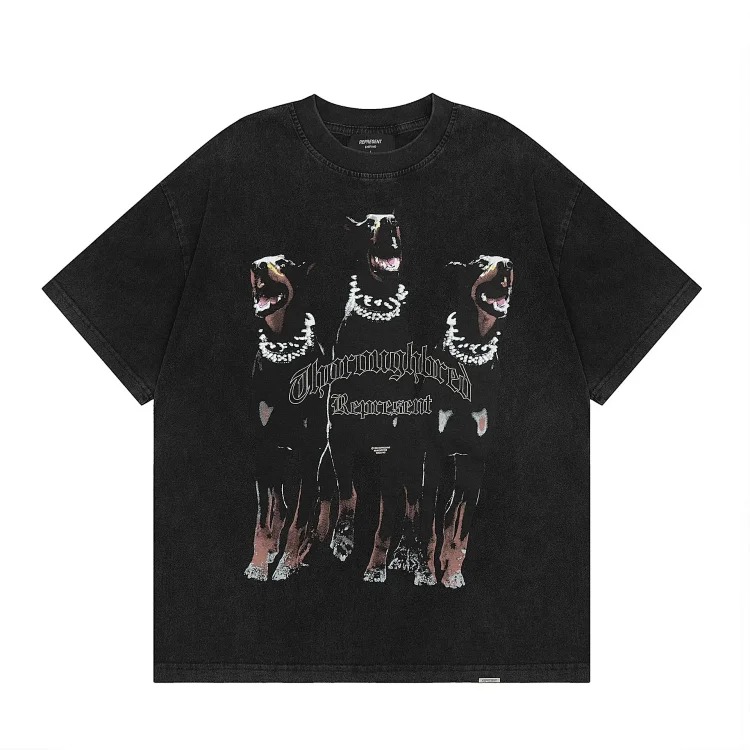 American T-shirt Men's Summer Round Neck T-Shirt Re